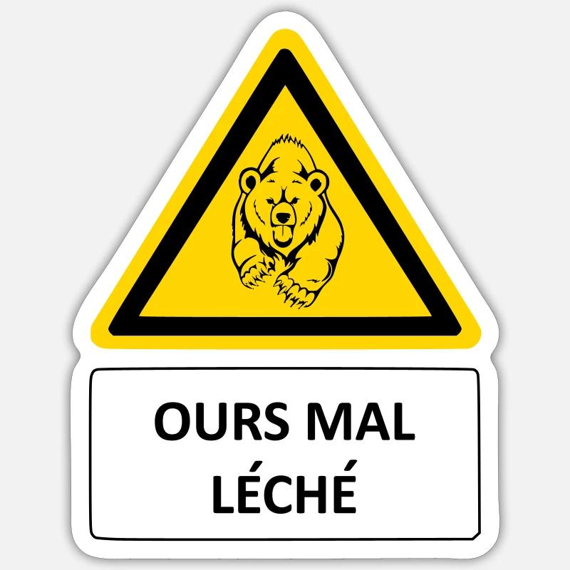 Ours mal léché Sticker taille S (10 x 10 cm)