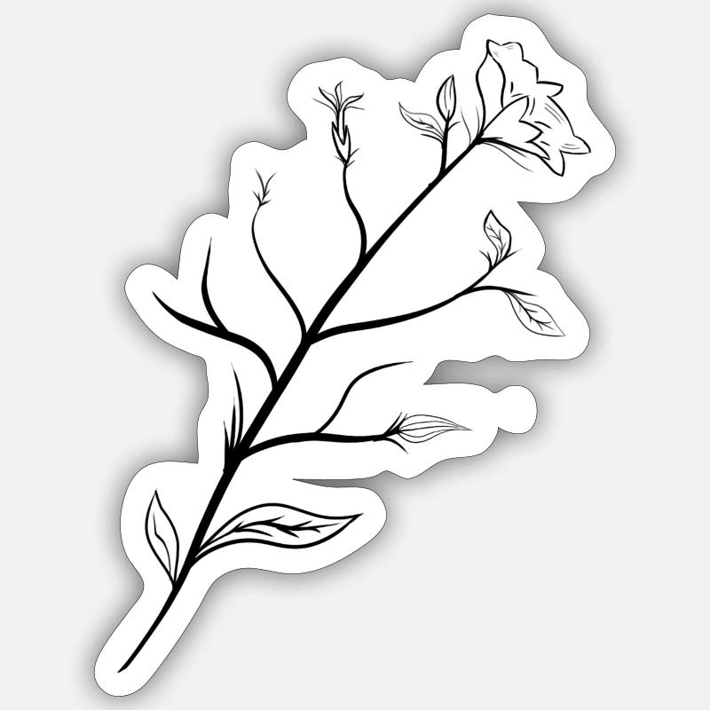 Fleur délicate Sticker taille S (10 x 10 cm)