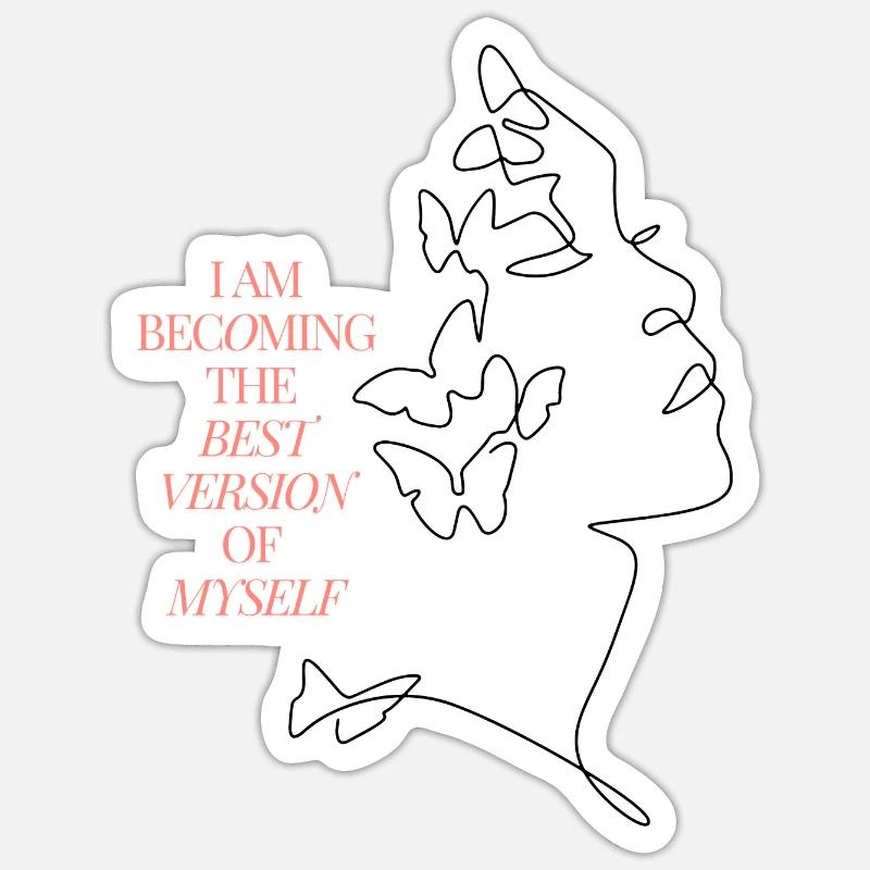 Beste Version von mir selbst - Sticker Größe S (10 x 10 cm) - Mattweiß