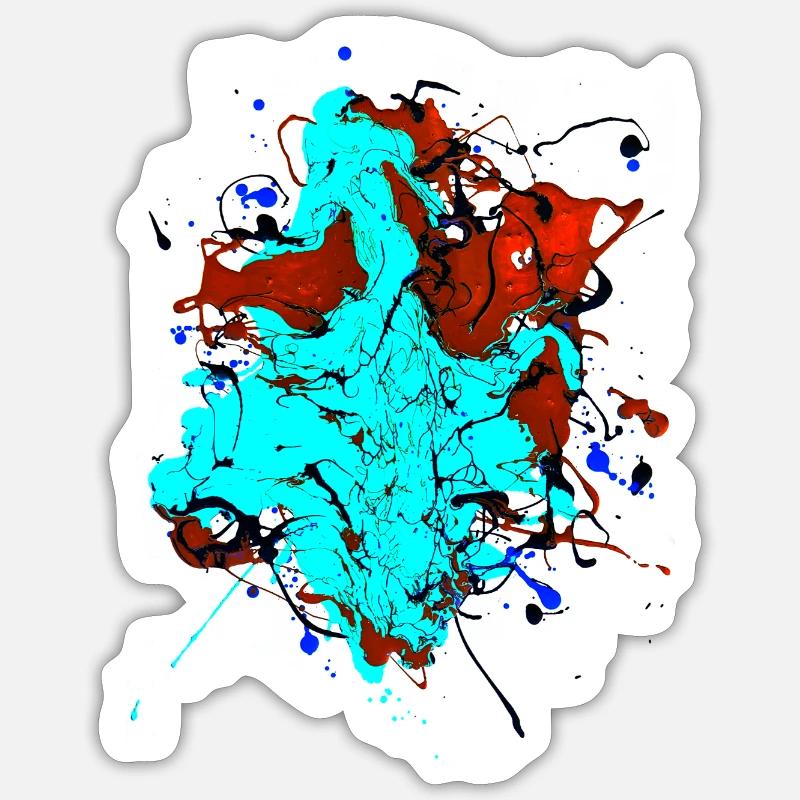 Rougeturquoise.Éclaboussure - Sticker taille S (10 x 10 cm) - blanc mat