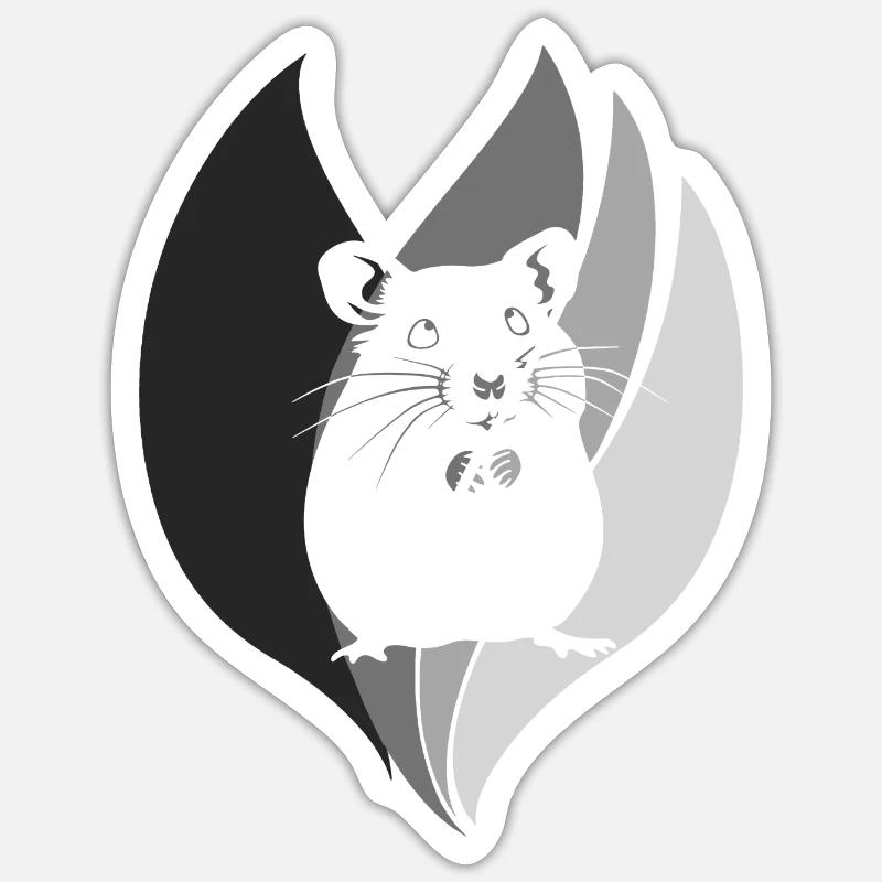 Hamster de compagnie - Sticker taille S (10 x 10 cm) - blanc mat