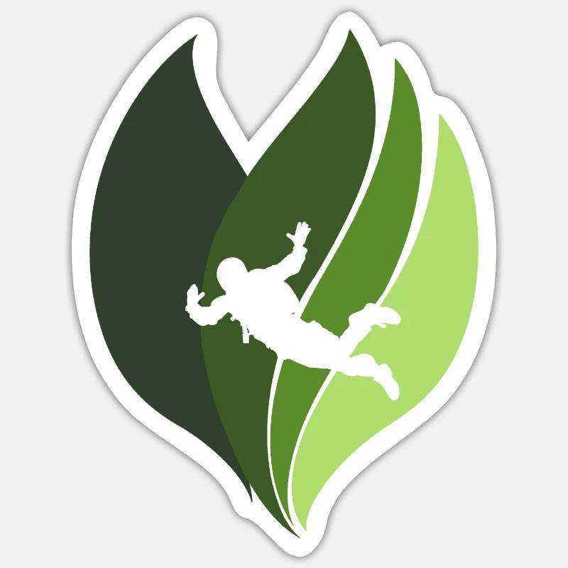 Parachutisme Adrénaline Base Jump - Sticker taille S (10 x 10 cm) - blanc mat