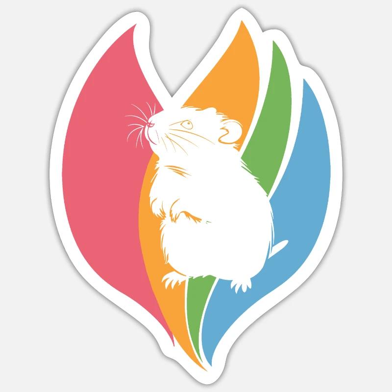 Hamster de compagnie - Sticker taille S (10 x 10 cm) - blanc mat