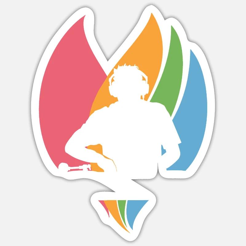 DJ Techno Rave Sticker taille S (10 x 10 cm)