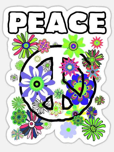 Flower Power Blumen 03 - Sticker Größe S (10 x 10 cm) - Mattweiß