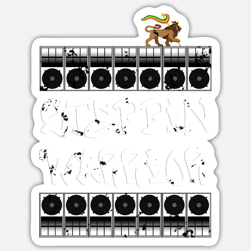 Steppin Warrior - Sticker Größe S (10 x 10 cm) - Mattweiß