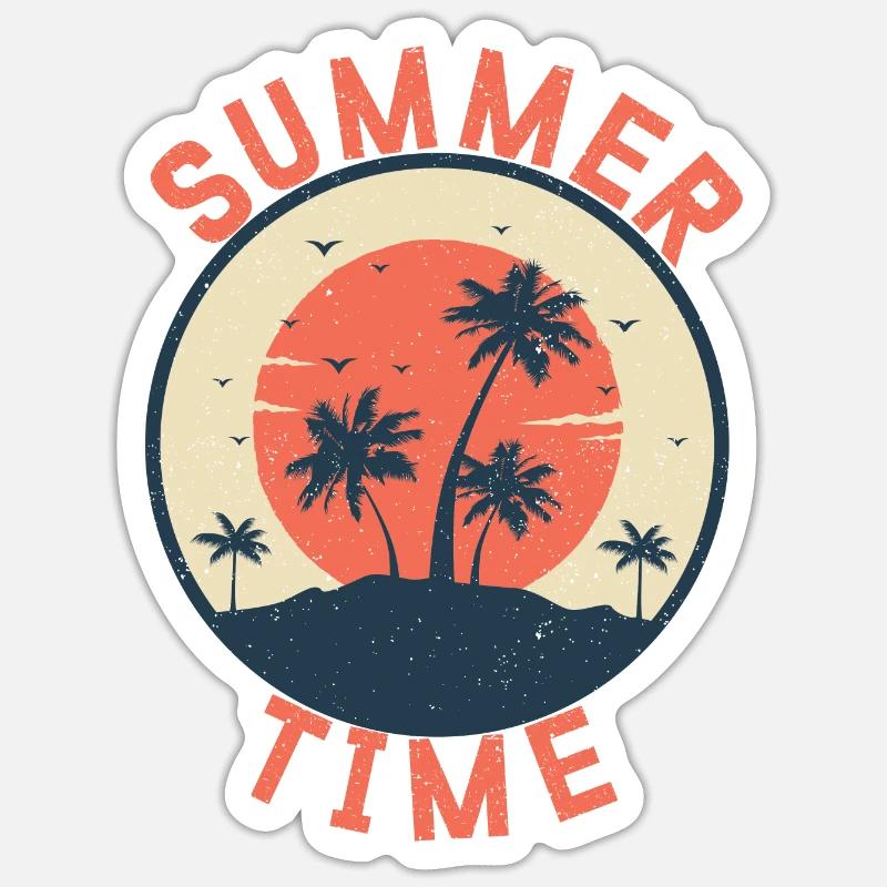 Summer Time - Sticker taille S (10 x 10 cm) - blanc mat