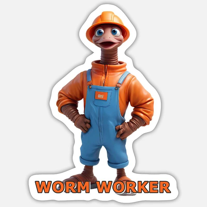 Der Wurm Sticker Größe S (10 x 10 cm)