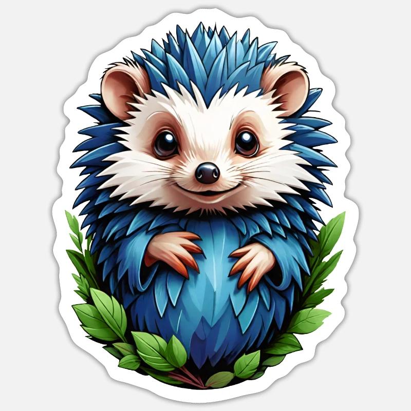 Hérisson - Sticker taille S (10 x 10 cm) - blanc mat