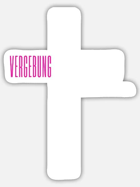 Vergebung Front - Sticker Größe S (10 x 10 cm) - Mattweiß