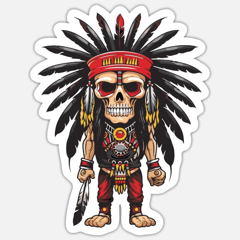 Squelette indien Apache Sticker taille S (10 x 10 cm)