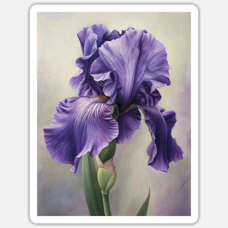 Iris FL 113 - Sticker taille S (10 x 10 cm) - blanc mat