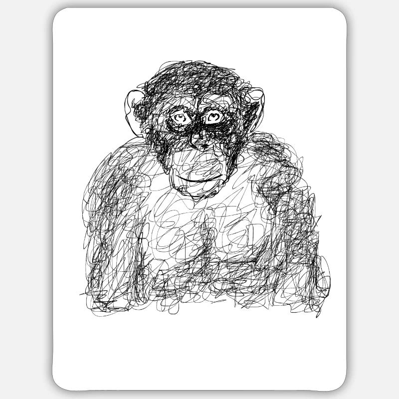 Affe - Sticker Größe S (10 x 10 cm) - Mattweiß