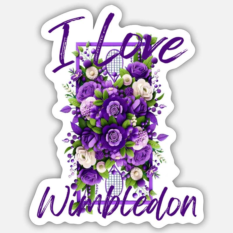 J’adore le quartier de londres / wimb1edon - Sticker taille S (10 x 10 cm) - blanc mat