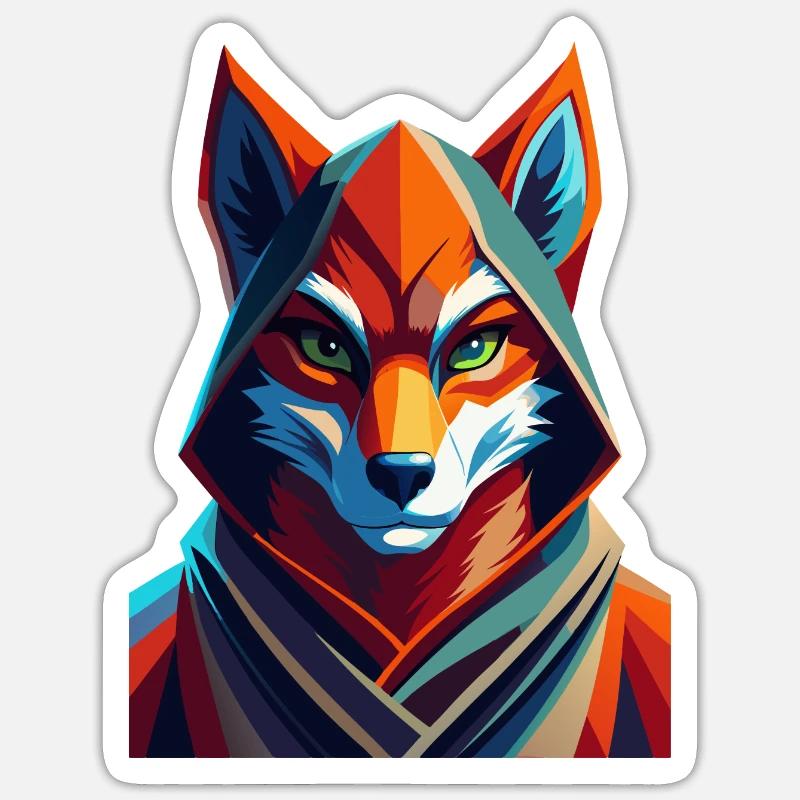 Fuchs gekleidet - Sticker Größe S (10 x 10 cm) - Mattweiß