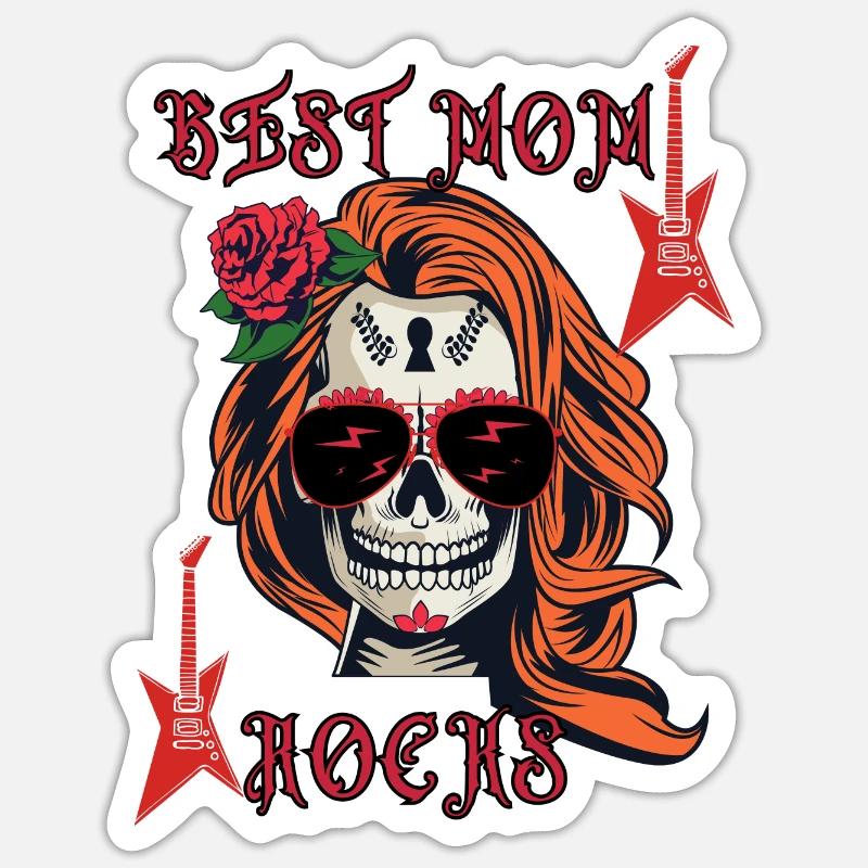 Les meilleures roches de maman - Sticker taille S (10 x 10 cm) - blanc mat