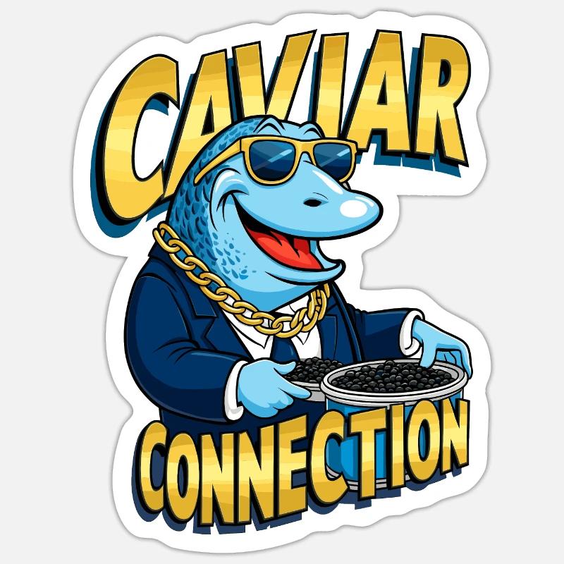 Caviar Connection - Sticker size S (10 x 10 cm) - white matte