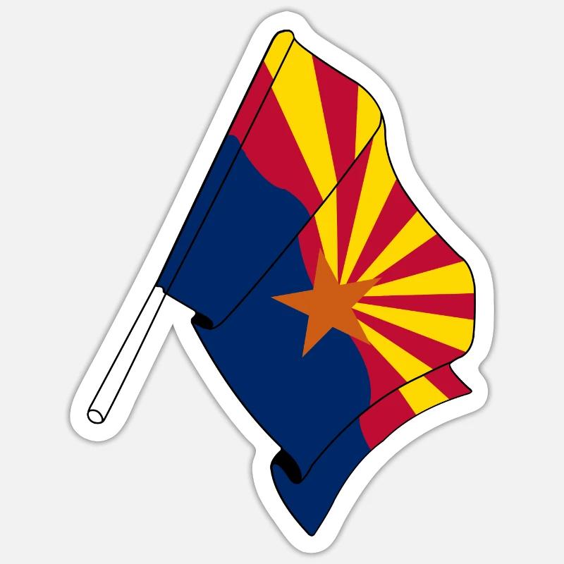 Arizona State Flag - Sticker size S (10 x 10 cm) - white matte