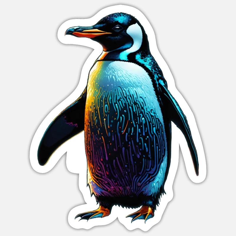 Pingouin - Sticker taille S (10 x 10 cm) - blanc mat
