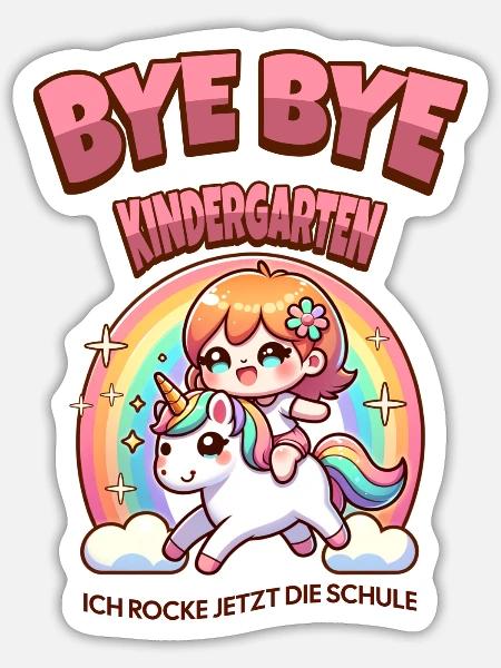 Zur Einschulung - Sticker Größe S (10 x 10 cm) - Mattweiß