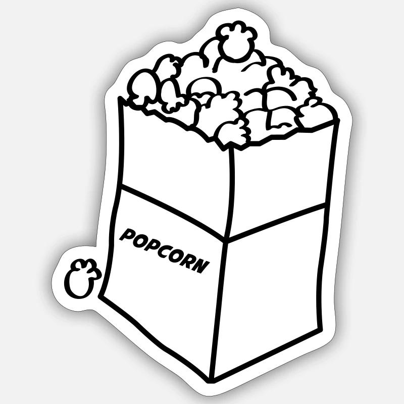 Maïs soufflé 01 - Sticker taille S (10 x 10 cm) - blanc mat