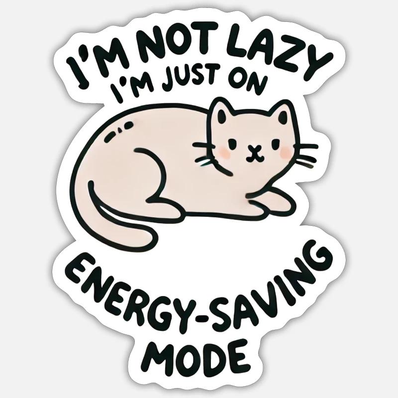 Lazy Cat - Sticker size S (10 x 10 cm) - white matte