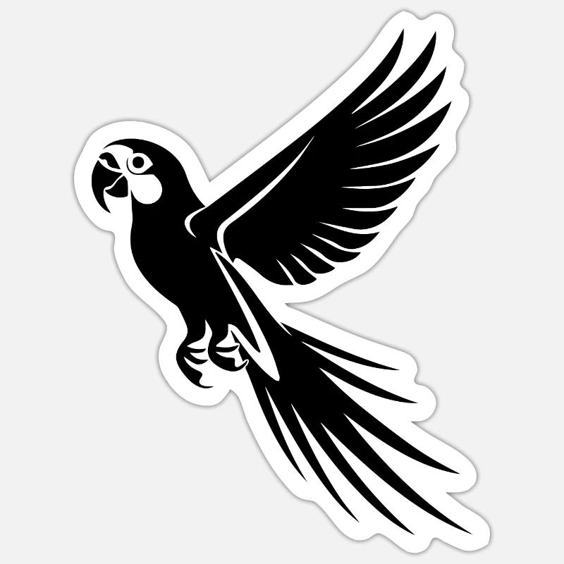 Papagei Vogel - Sticker Größe S (10 x 10 cm) - Mattweiß