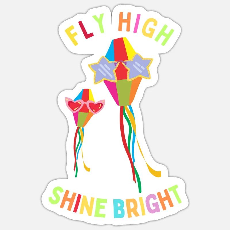 FLY HIGH SHINE PRIDE - Sticker size S (10 x 10 cm) - white matte
