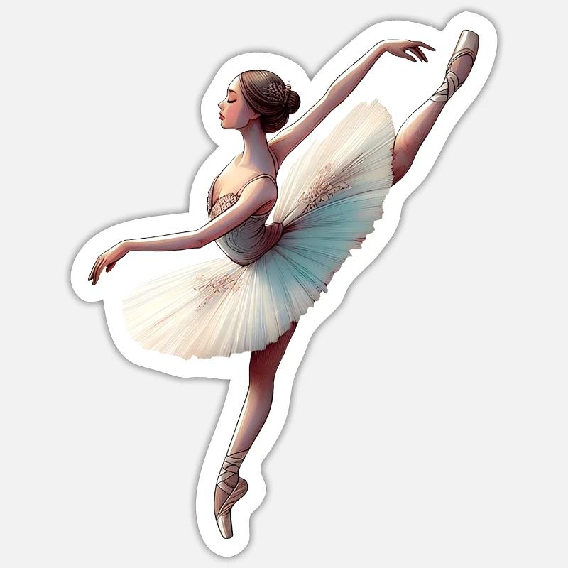 Danseuse De Lune - Grâce Céleste - Sticker taille S (10 x 10 cm) - blanc mat