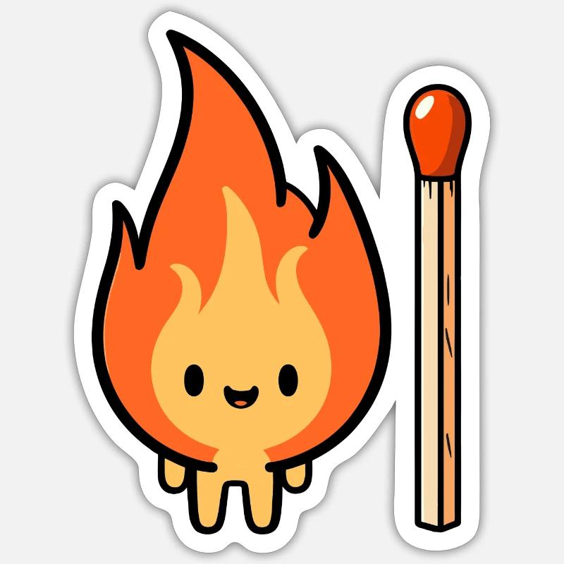 Fire Brigade Fire Devil Fire Head Match Sticker size S (10 x 10 cm)