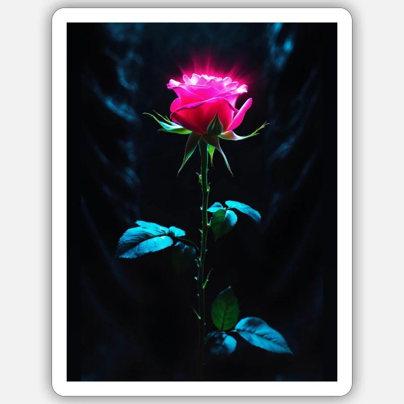 ROSE - Sticker Größe S (10 x 10 cm) - Mattweiß