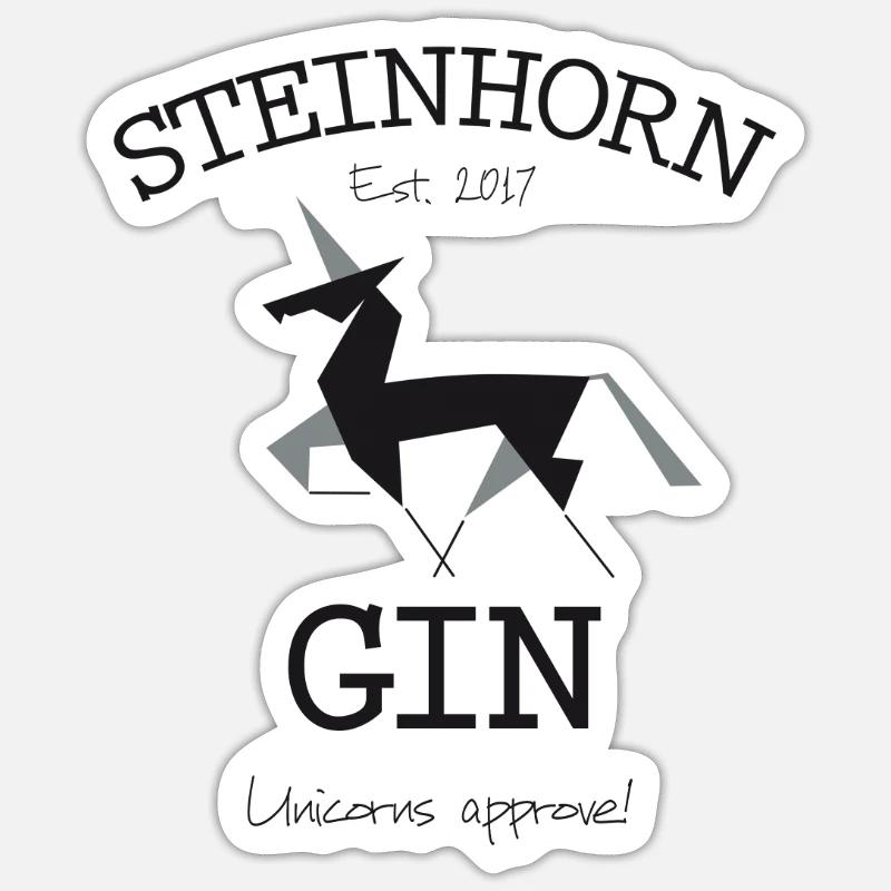 Steinhorn Gin - Est. 2017 - Sticker Größe S (10 x 10 cm) - Mattweiß