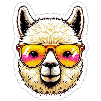 Alpaka - Sticker Größe S (10 x 10 cm) - Mattweiß - Vorne