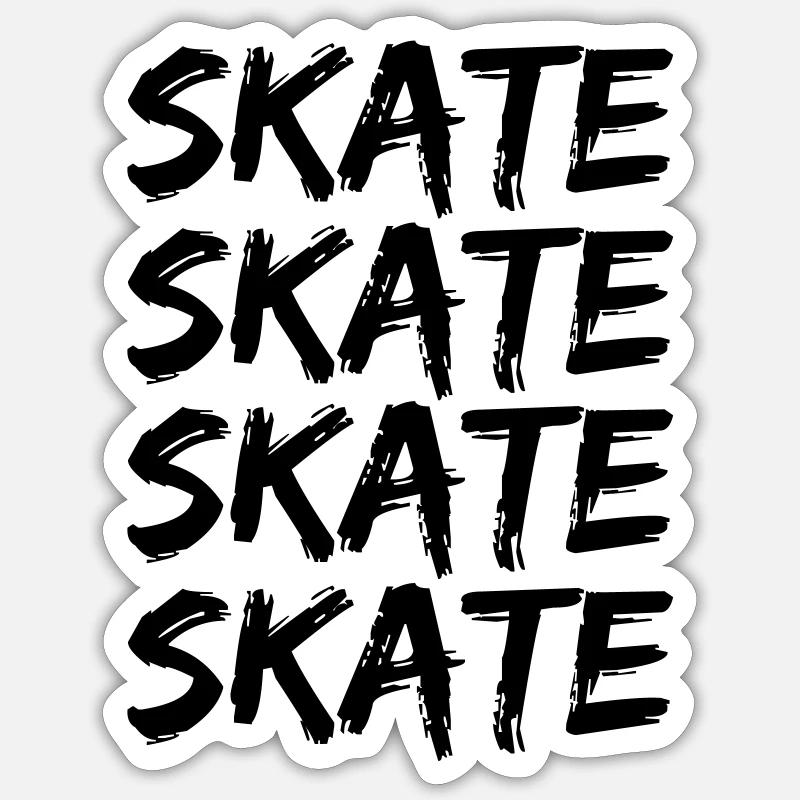 Patin - Sticker taille S (10 x 10 cm) - blanc mat