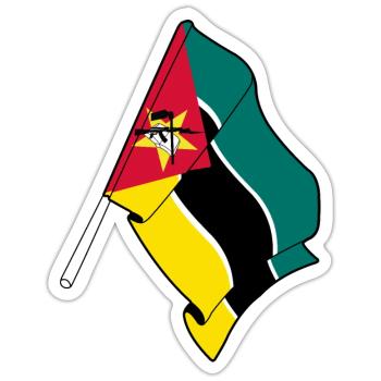 Flag of Mozambique - Sticker size S (10 x 10 cm) - white matte - Front