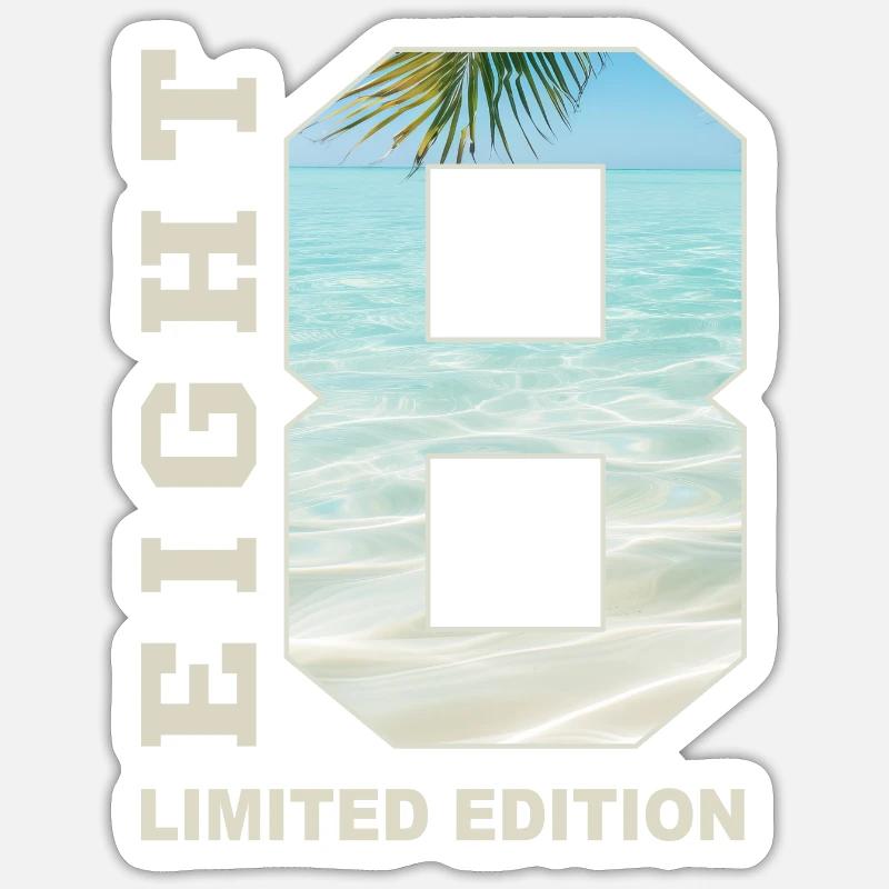 8. Geburtstag Geschenkidee Acht - Sticker Größe S (10 x 10 cm) - Mattweiß