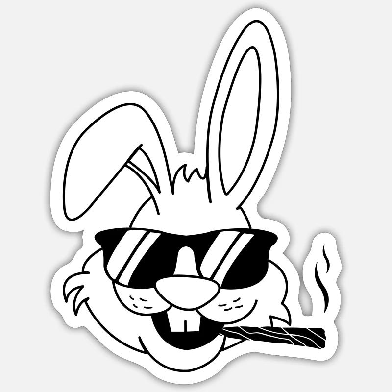 hase joint - Sticker Größe S (10 x 10 cm) - Mattweiß