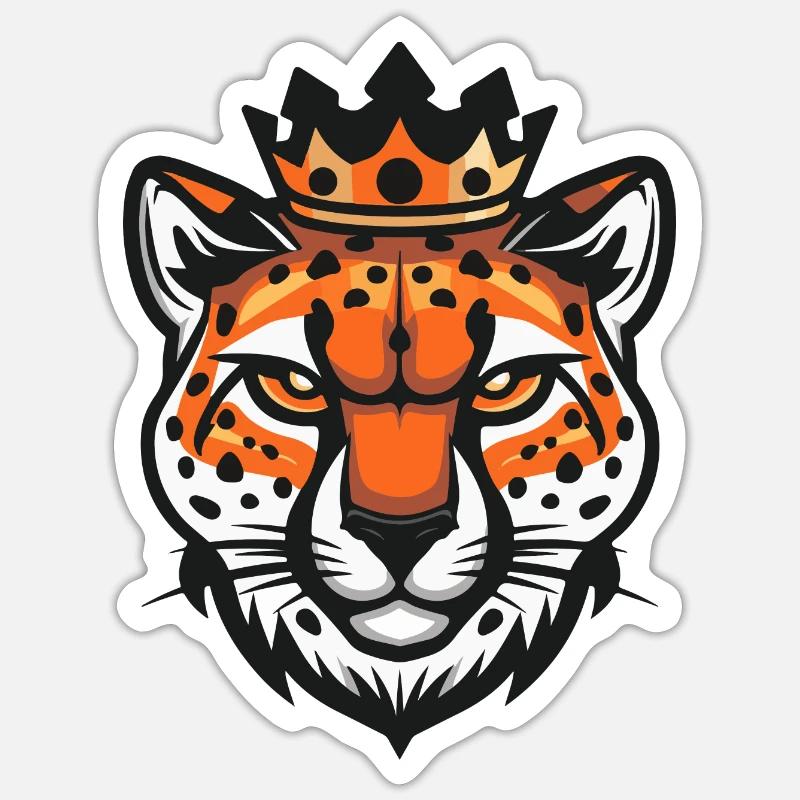 Couronne de guépard - Sticker taille S (10 x 10 cm) - blanc mat