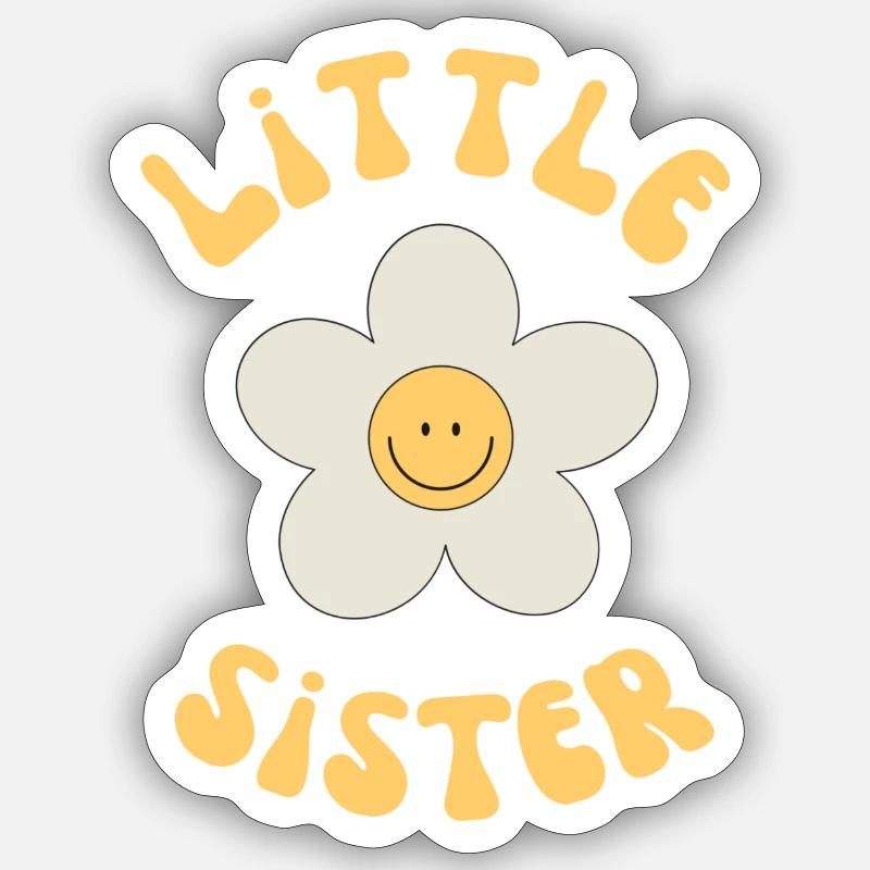 Petite sœur - Sticker taille S (10 x 10 cm) - blanc mat