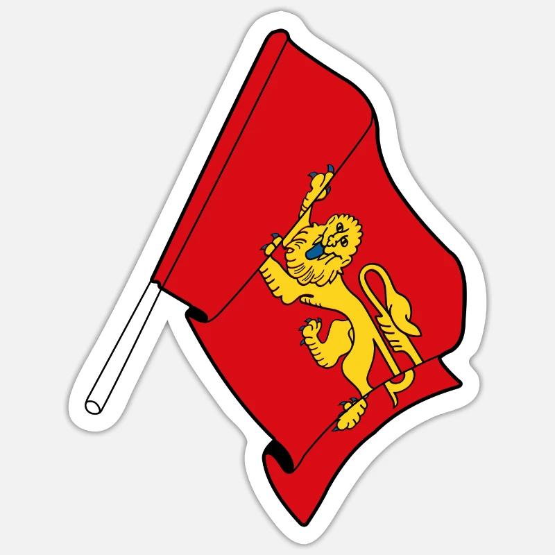 Drapeau de l'Aquitaine - Sticker taille S (10 x 10 cm) - blanc mat