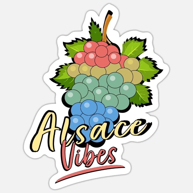 Alsace Vibes - Sticker taille S (10 x 10 cm) - blanc mat