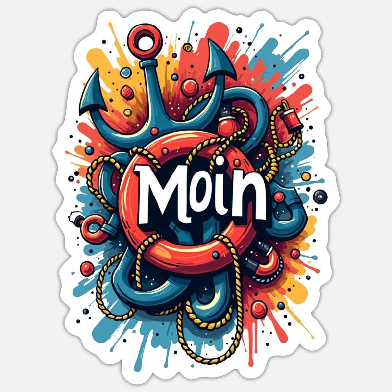 Moin Graffiti Sticker size S (10 x 10 cm)
