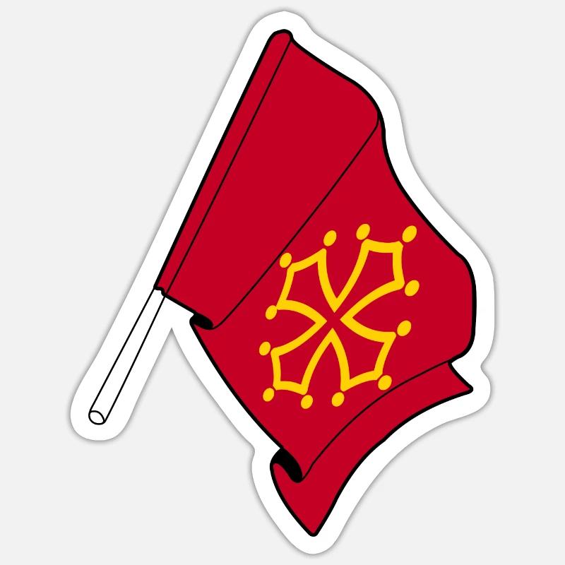 Flag Midi Pyrénées Sticker size S (10 x 10 cm)