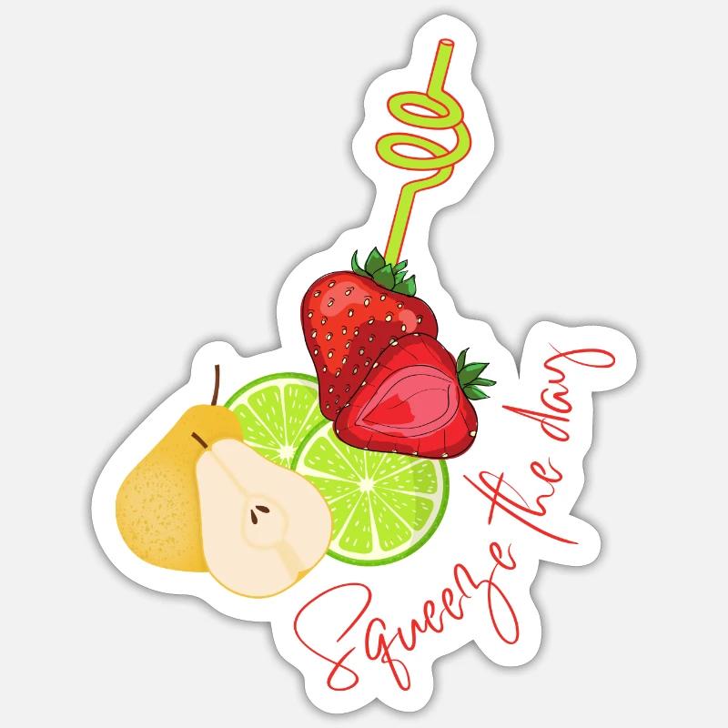 Den Tag ausdrücken - Sticker Größe S (10 x 10 cm) - Mattweiß