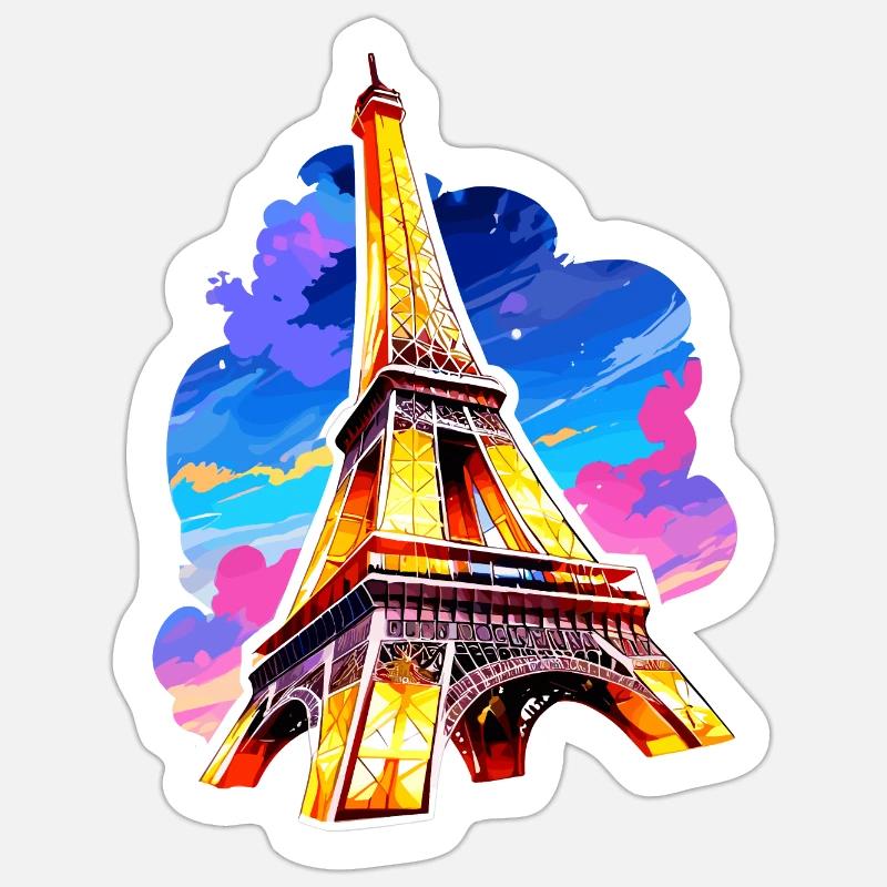 Eiffelturm #22 - Sticker Größe S (10 x 10 cm) - Mattweiß