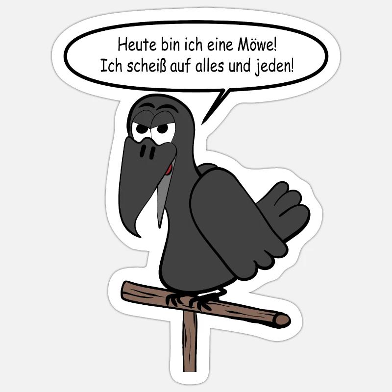 Heute bin ich eine Möwe Sticker Größe S (10 x 10 cm)