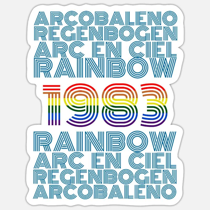 Rainbow 1983 - Sticker Größe S (10 x 10 cm) - Mattweiß