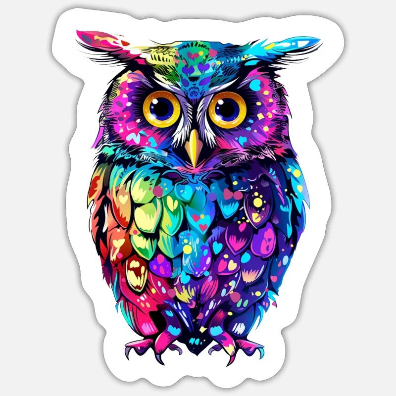 Niedliche Eule Kawaii Maskottchen Sticker Größe S (10 x 10 cm)