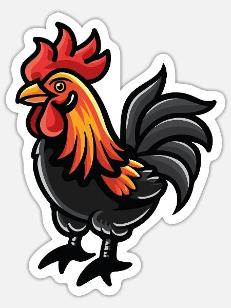 hahn - Sticker Größe S (10 x 10 cm) - Mattweiß