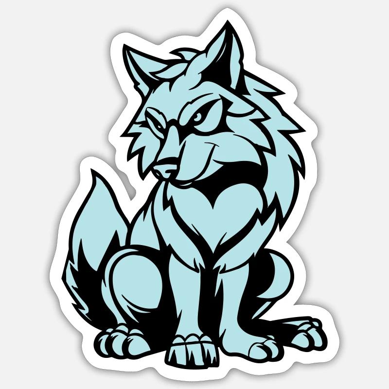 Wolf Comic Animal - Sticker size S (10 x 10 cm) - white matte